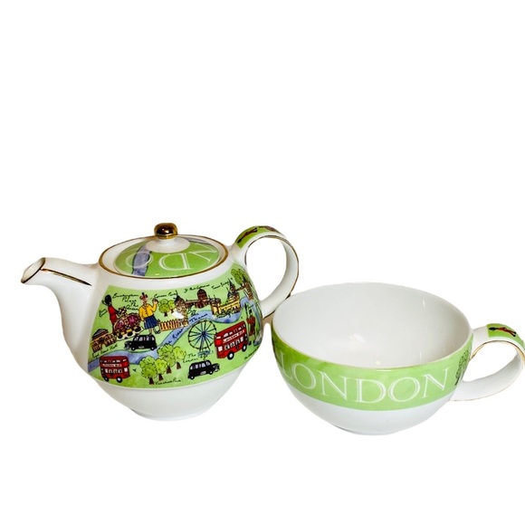 James Sadler Dining James Sadler London Tour Tea For One Teapot And Tea Cup Set Fine China